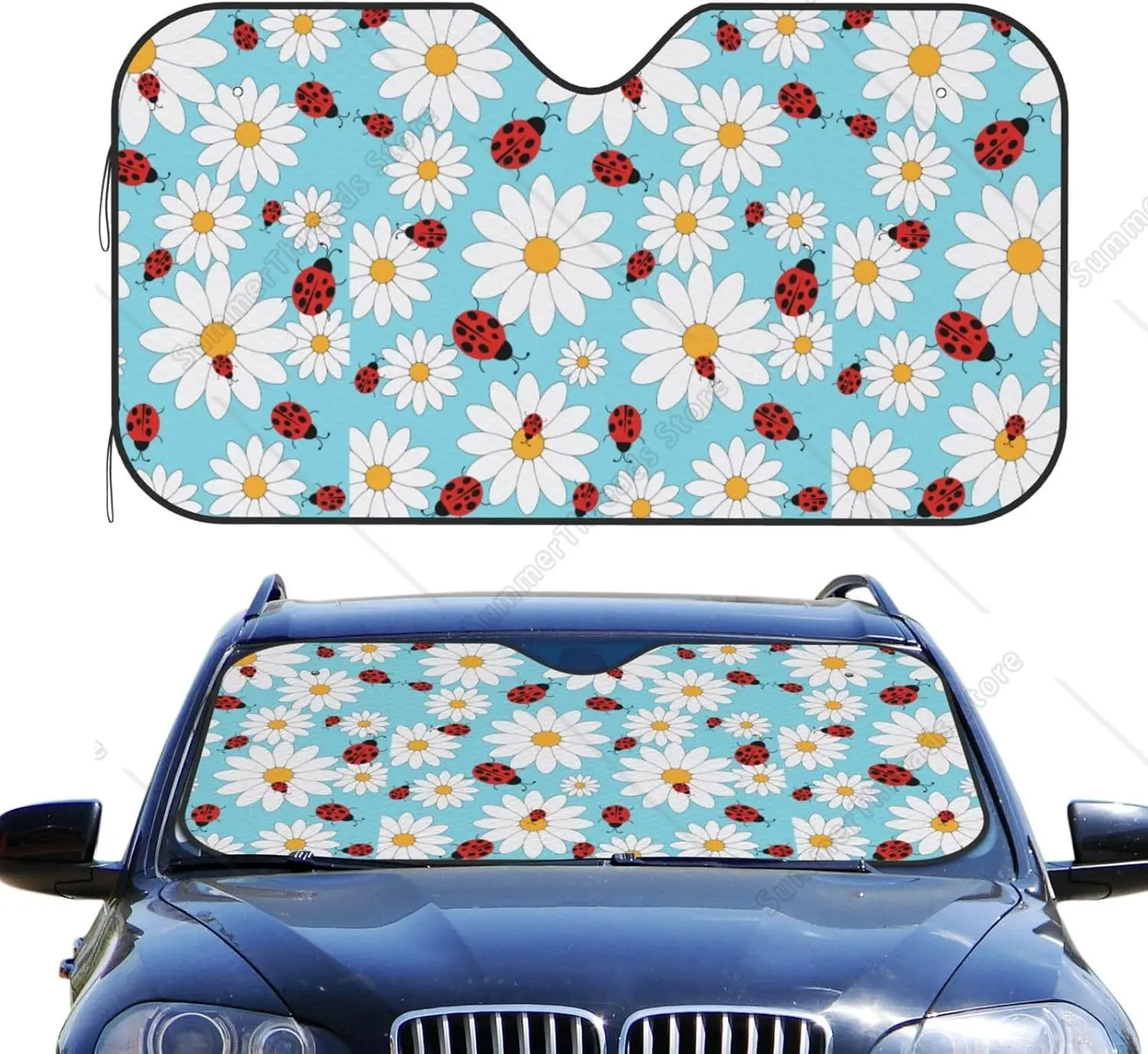 

Божья коровка с узором ромашки, лобовое стекло автомобиля, солнцезащитный козырек, авто солнцезащитный козырек для автомобиля, грузовика, внедорожника, блокирования лучей, солнцезащитный козырек, защита от солнца-защита Yo
