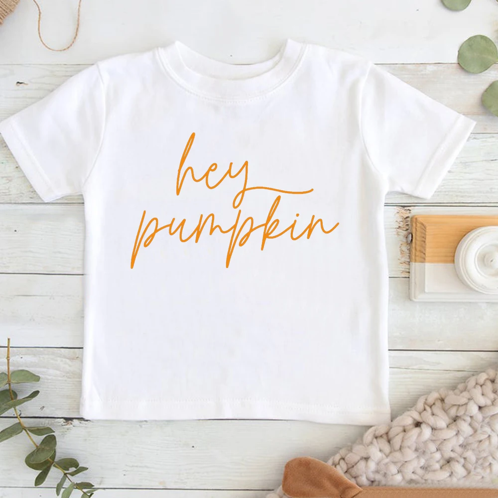 

Hey Pumpkin Party Boys Clothes Thanksgiving Day Baby Shirt Pumpkin Party Fall 3t Girls Clothes 2021 Autumn Baby Girl Tee