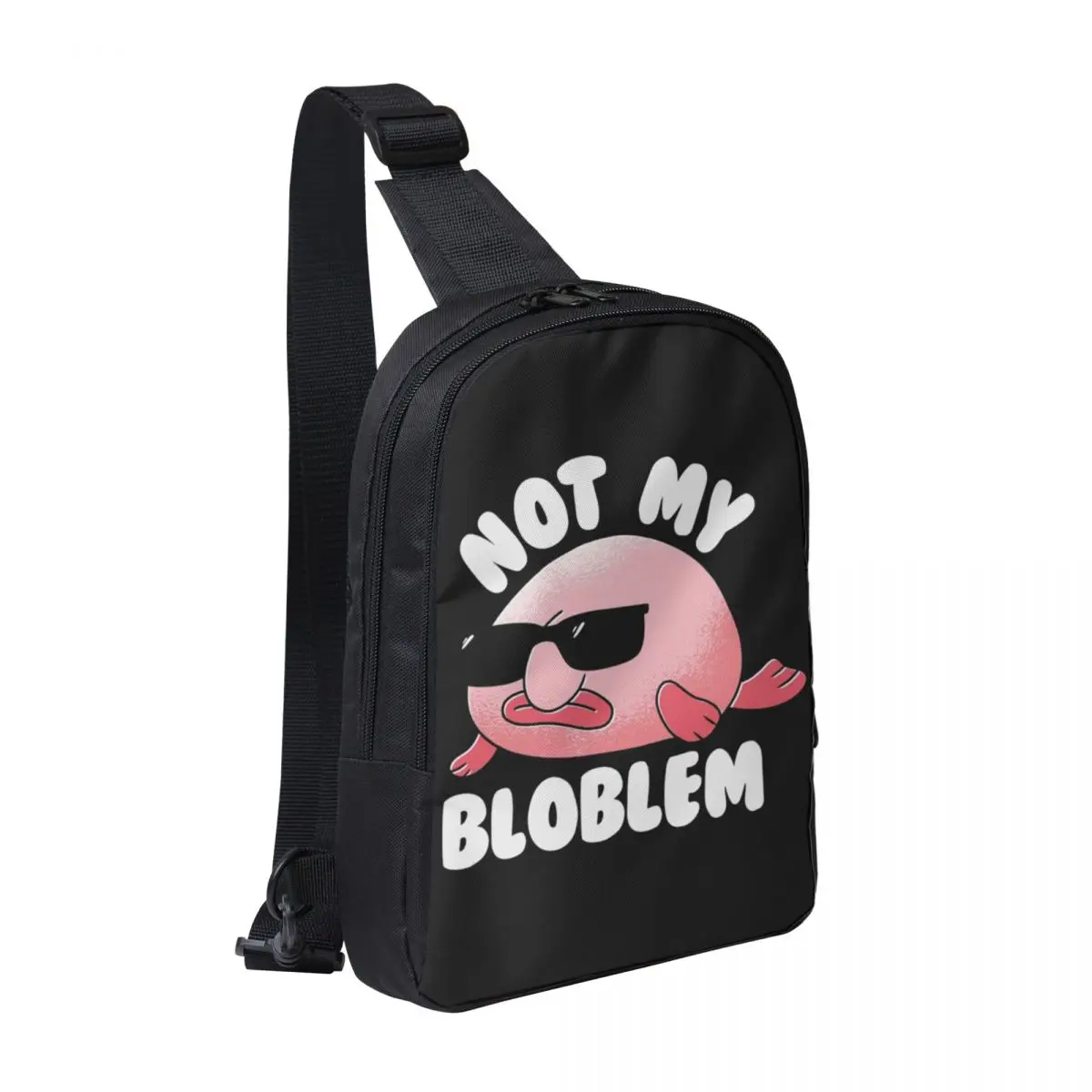 

Blobfish Not My Bloblem Not My Problem Chest Bag Men Sling Crossbody Backpack Chest Bag Travel Hiking Daypack Shoulder Bag