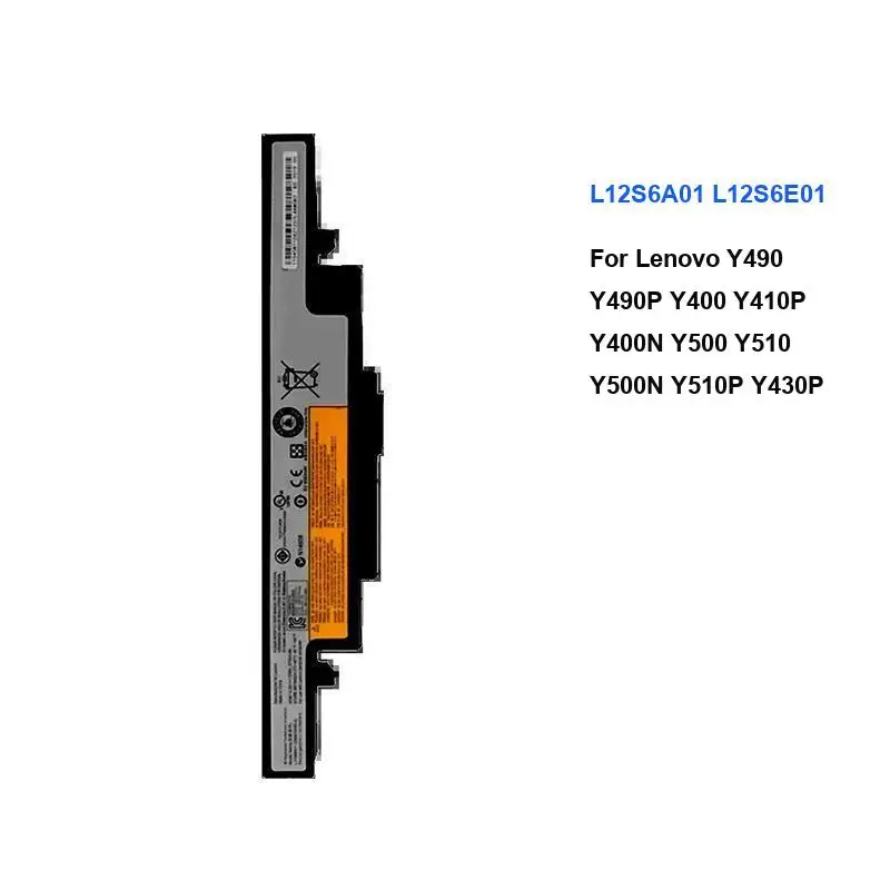 

For Lenovo Y490 Y490P Y400 Y410P Y400N Y500 Y510 Y500N Y510P Y430P Strong Compatibility L12S6A01 L12S6E01 5800Mah Laptop Battery