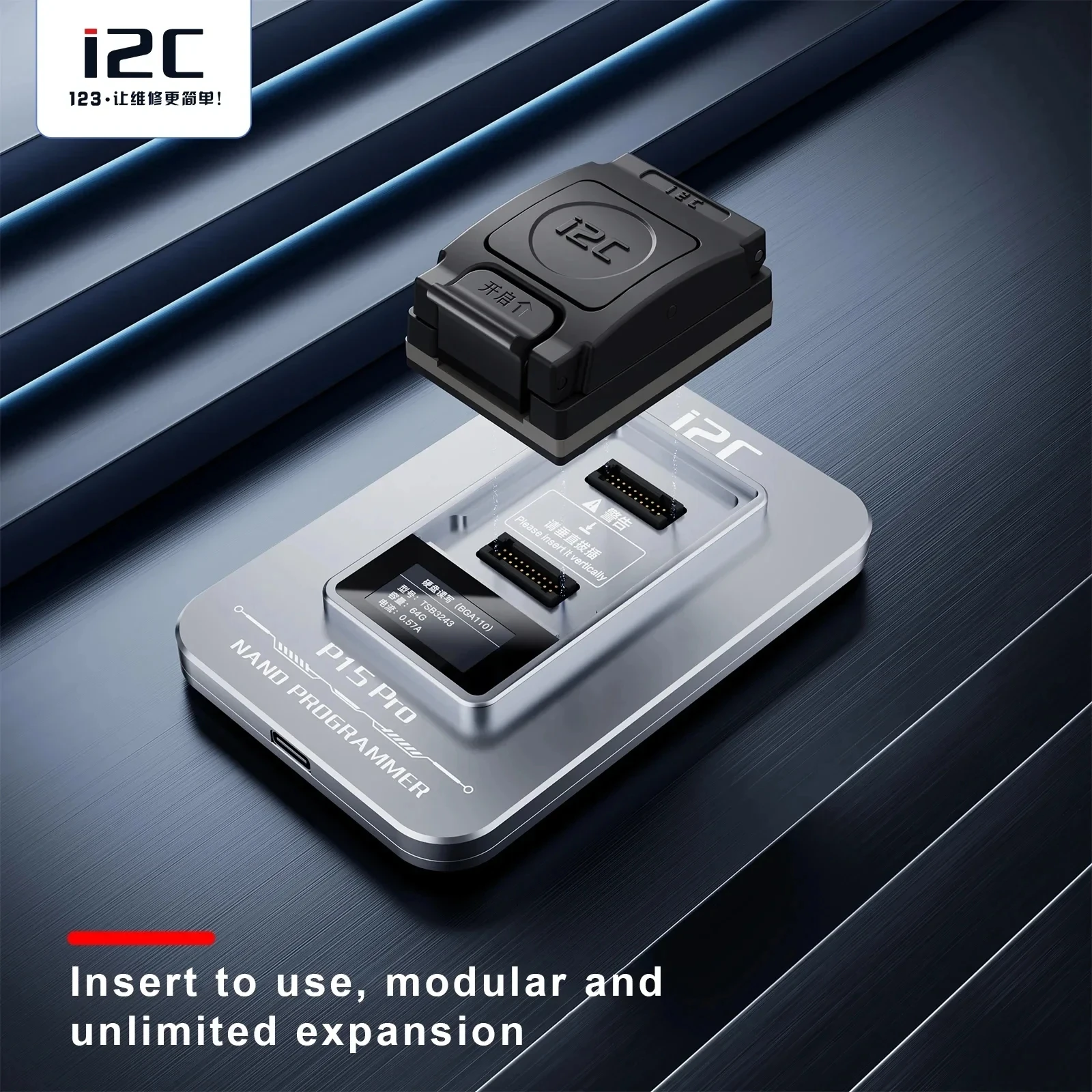 

i2C P15 Pro BGA60/BGA70/BGA110/BGA315 NAND Reading Writing Programmer One-click Purple Screen Mode Unbinding Dot Matrix Codes