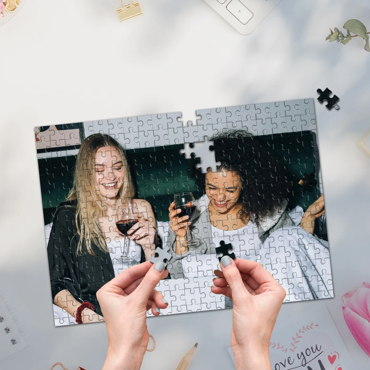 35/300/500/1051 Buah Puzzle Foto Kustom Yang Dipersonalisasi Foto Unggah Teman untuk Puzzle Kustom Hadiah Unik untuk Teman Keluarga Spe