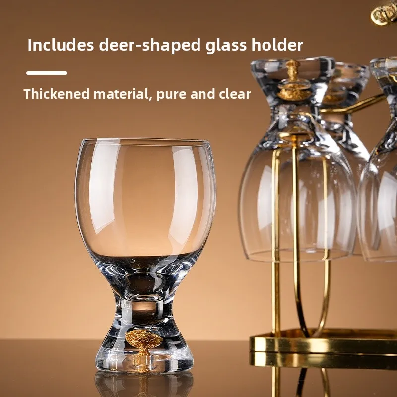 Luxury Crystal Glass Beer Cup Set Gold Foil Wheat Beer Large Capacity Home Use High End Feeling European Style Poured Water Cups view 4
