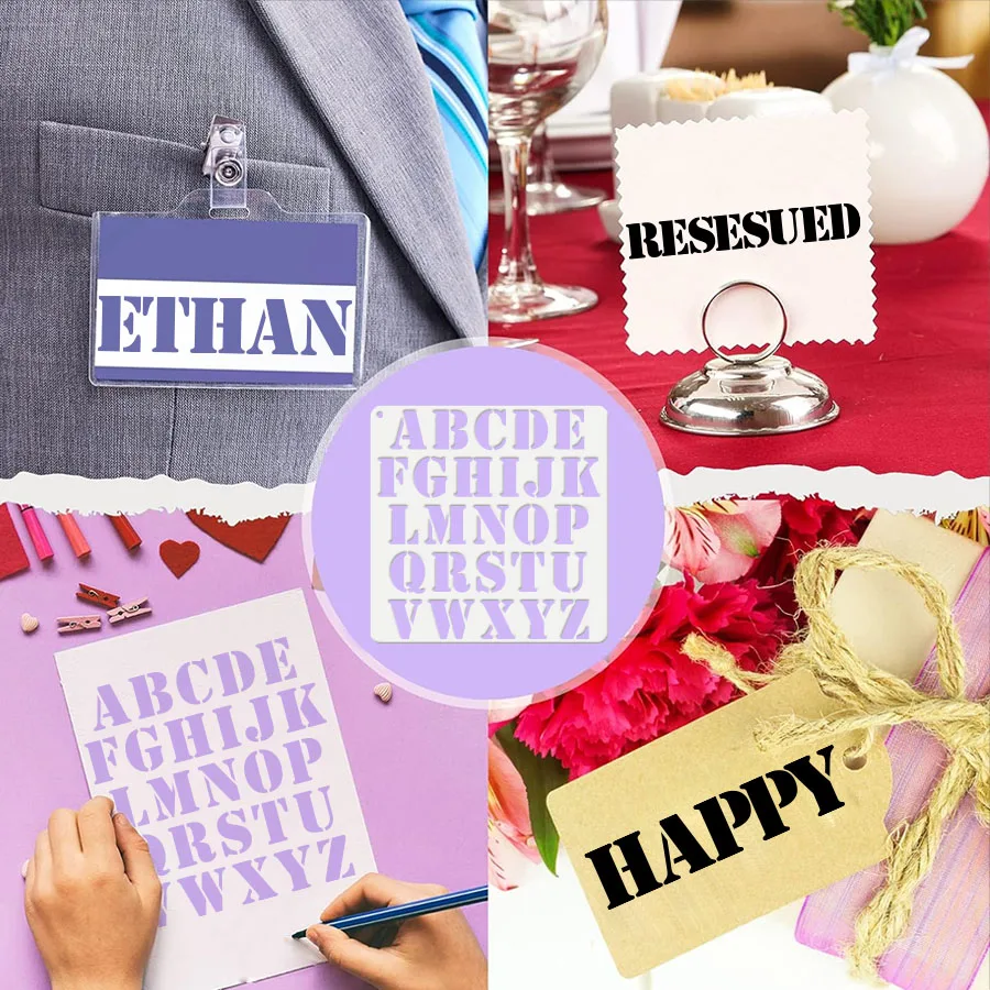 1 قطعة 11.8 بوصة A-Z كابيتال رسالة Stencil الأبجدية قالب ل طلاء جدران علامات الخشب ديكور المنزل النسيج DIY بها بنفسك مشاريع