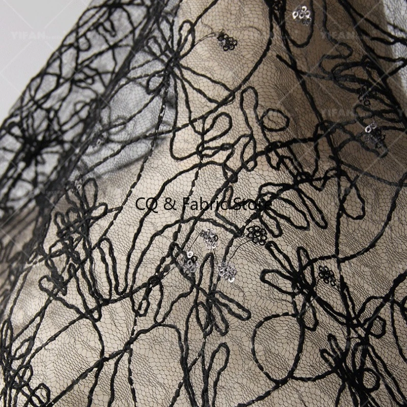 Textured Yarn Embroidered Lace Fabric For Wedding Dresses Skirts Veils Designer Fabric