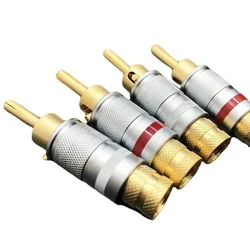 Hi-end Speaker Cable Connector Self-locking HiFi Audio Amplifier Adapter Banana Plug