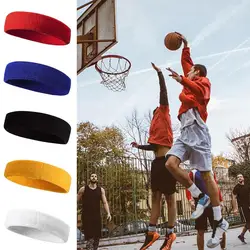 Cotton Elastic Sweatband Basketball Sports Headband Women Men Gym Fitness Sweat Hair Band Volleyball Tennis Running