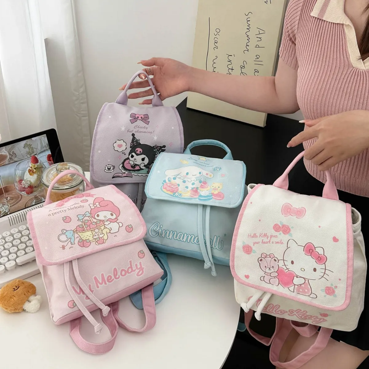 Sanrio drawstring backpack Kulomi cartoon student kindergarten backpack