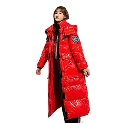 2024 Winter Fashion Long Jacket Women Coat Female Hooded Thicken Warm Outwear Coat Red Blue Orange Black Green jaqueta feminina