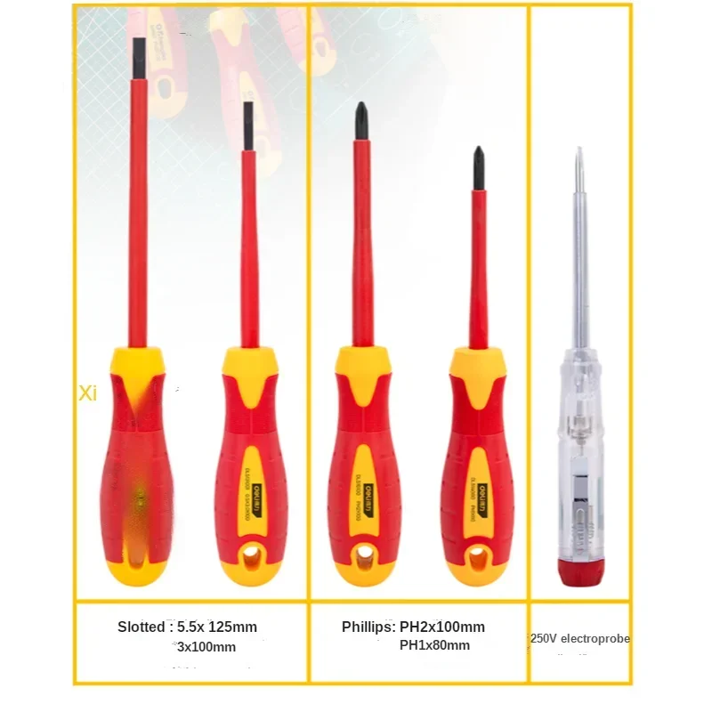 Deli Electrician Repair Tools Kit 5/7/12pcs 1000V Insulated Screwdrivers Set with Magnetic Slotted Phillips Pozidriv Torx Bits