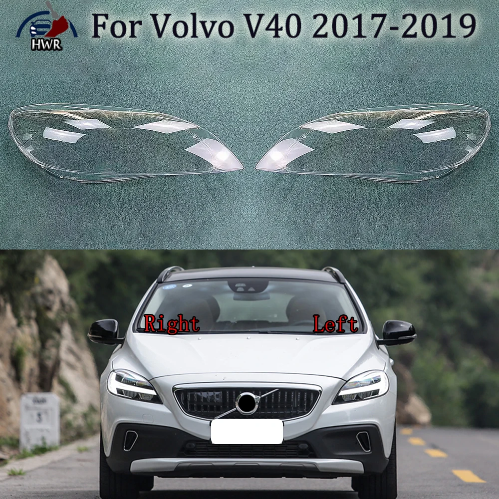 

For Volvo V40 2017 2018 2019 Transparent Headlight Cover Headlamp Shell Clear Lens Plexiglass Replace Original Lampshade