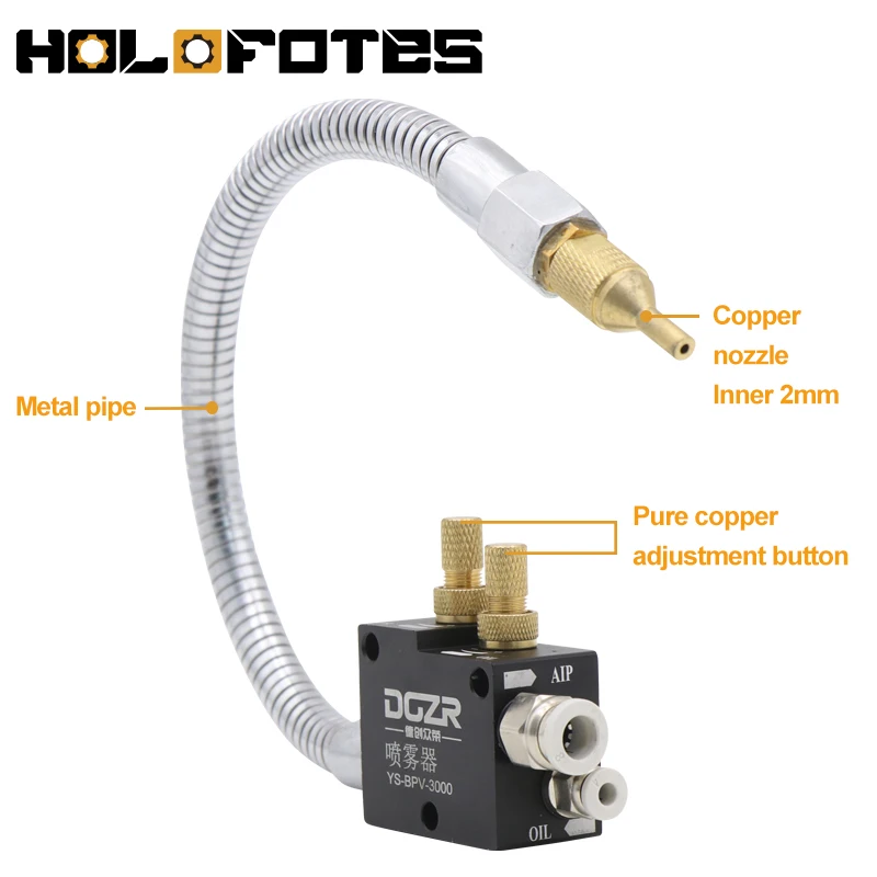 CNC Mist Coolant Sprayer Metal 360 °Oiling Lubrication Cooling System Stabilize for CNC Lathe Engraving Machine Milling Drill