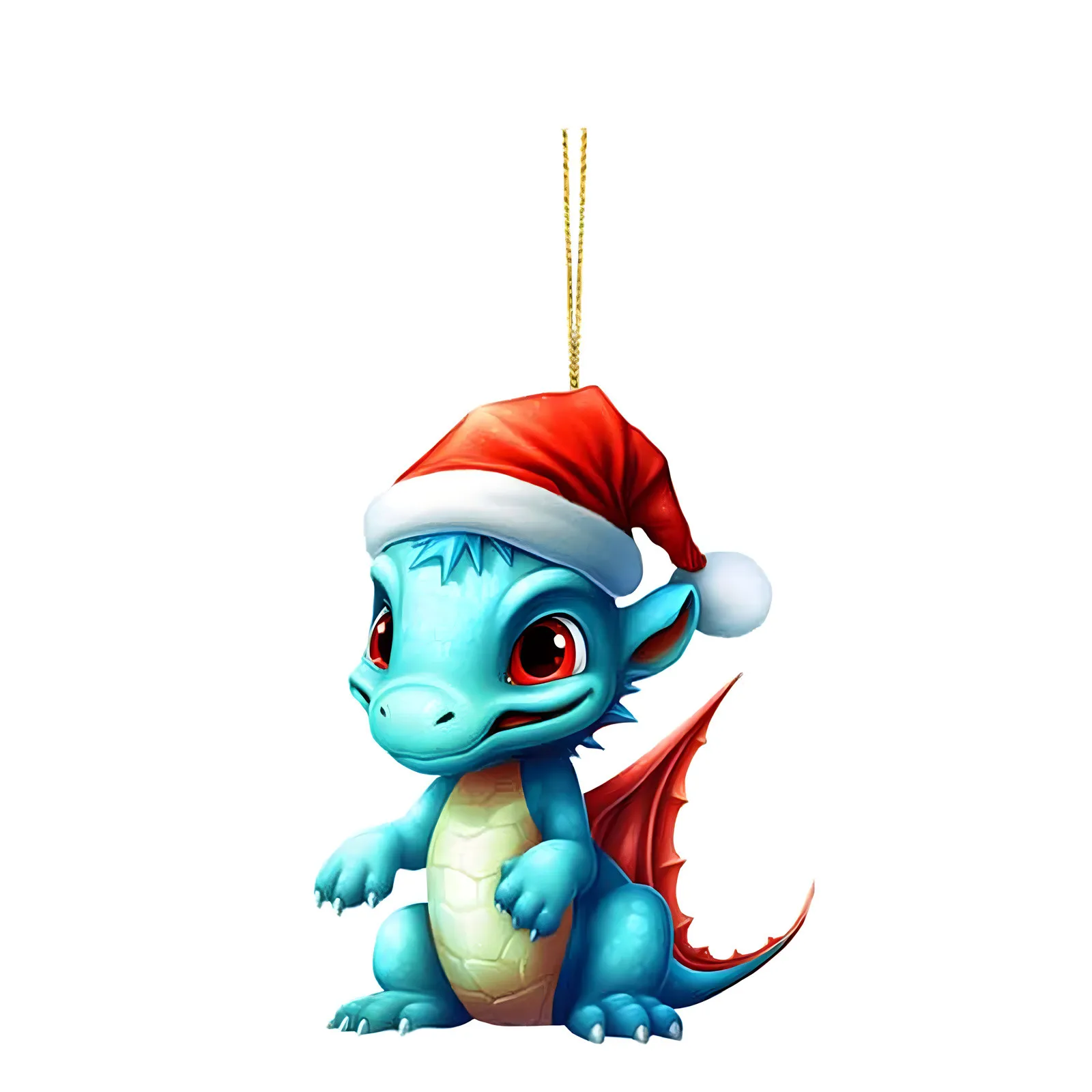 New Christmas Dragon Baby 2D Acrylic Cartoon Dinosaur Ornament Cute Christmas Tree Decoration Pendant for Home Office Decoration