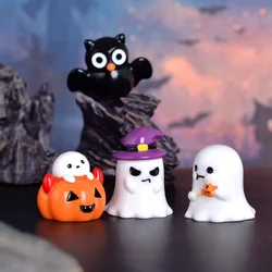 Halloween Micro Landscape Miniature Figurines Resin Craft Mini Fairy Garden Ornaments Cute Pumpkin Ghost Home Decor