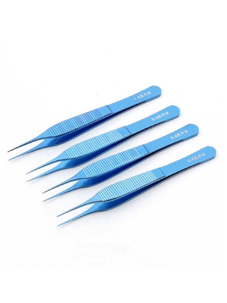 Titanium Tissue Forceps Serrated Tips/Teeth Ophthalmic Tissue Tweezers Eye Surgical Instrument