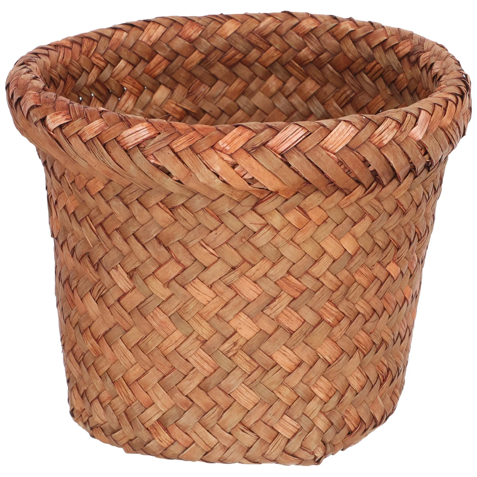 Woven Trash H made Storage Wear Resistant Trash Can Basket Waste Bin Compact Smooth Household Office Room