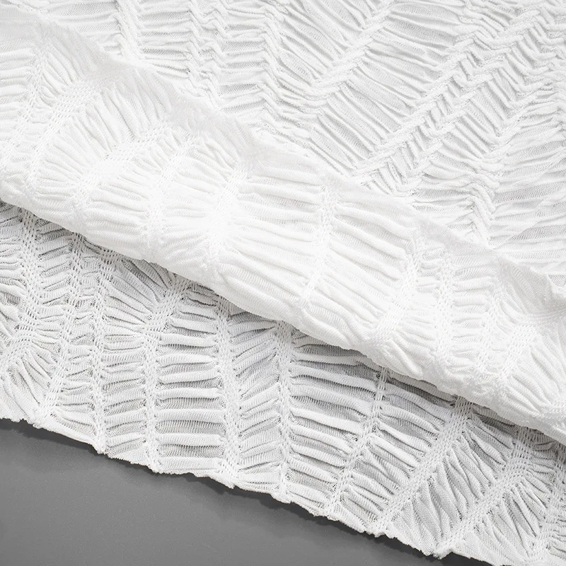 Ruched texturizado branco bodycon mini vestido feminino sexy rendas até fitas meia gola alta manga curta hipster magro festa clubwear