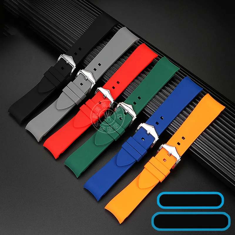 20mm 22mm Arc Mouth silicone watch strap For TIMEX Expedition series watch Series T49963 T49905 Rubber Watch Accessories