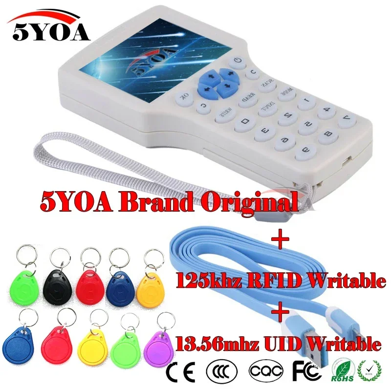 5YOA English 10 frequency RFID Copier ID IC Reader Writer copy M1 13.56MHZ encrypted Duplicator Programmer USB UID Tag Key Card
