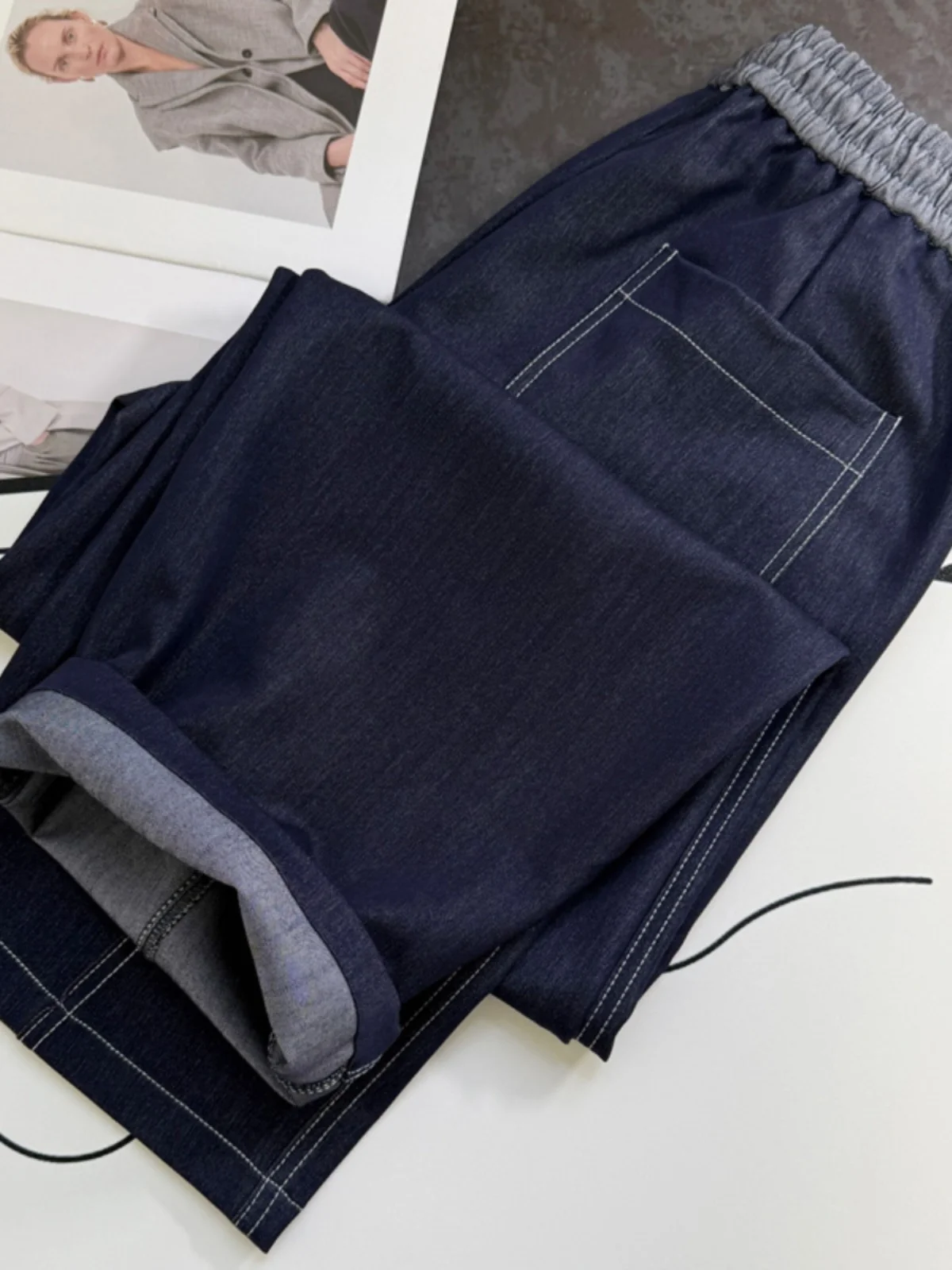 High Waist Wide Leg Jeans Dstring Loose Feel Banana Pants Knife  Faionable Old Money Sle Casual Loose Fit