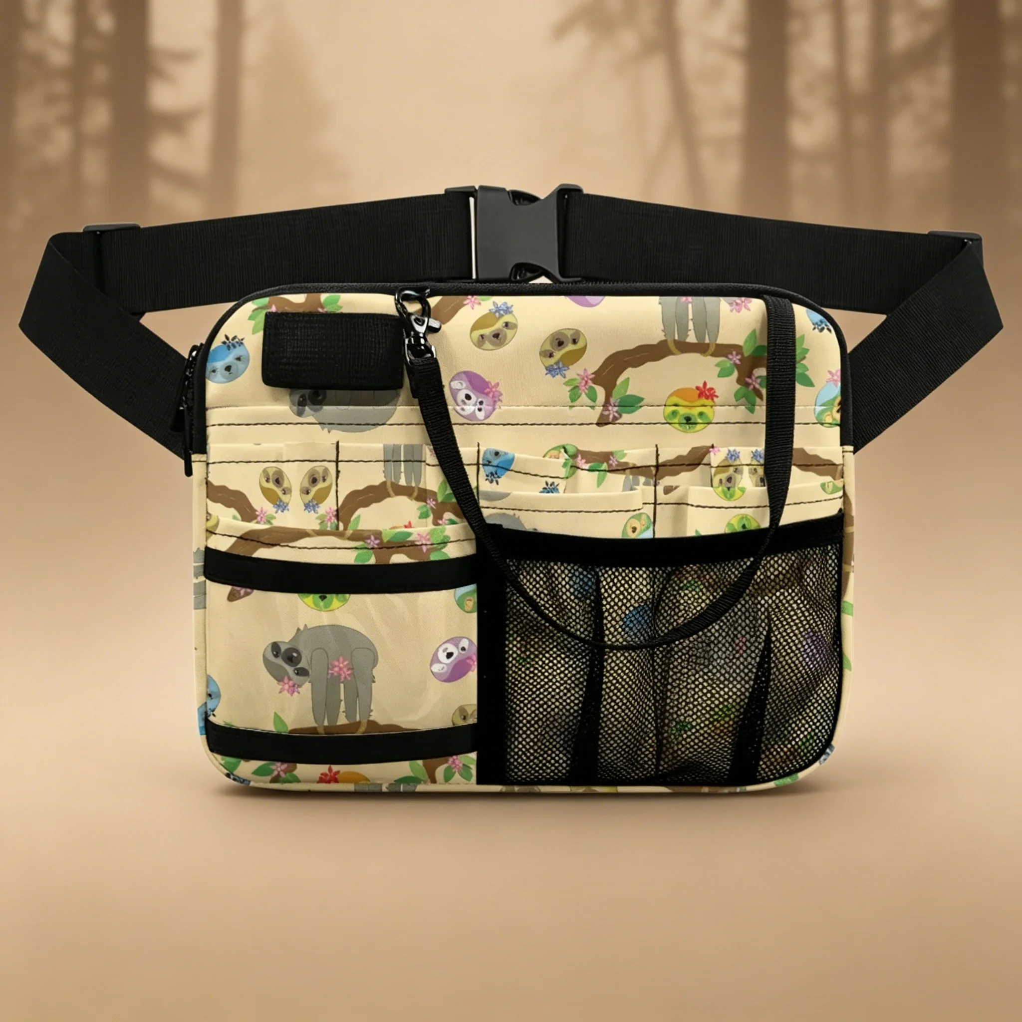 

Милая поясная сумка с ленивцем - Медицинская сумка с несколькими карманами для медсестер и ветеринаров, держатель для стетоскопа, регулируемый ремень, подарок для любителей животных