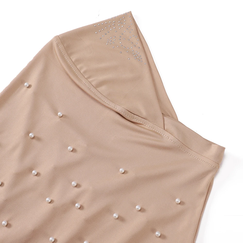 Nuevo Gorro Hijab con diamantes de imitación, cuentas elásticas, bufanda instantánea, diadema islámica, Jersey musulmán, cubierta Hijab, turbante