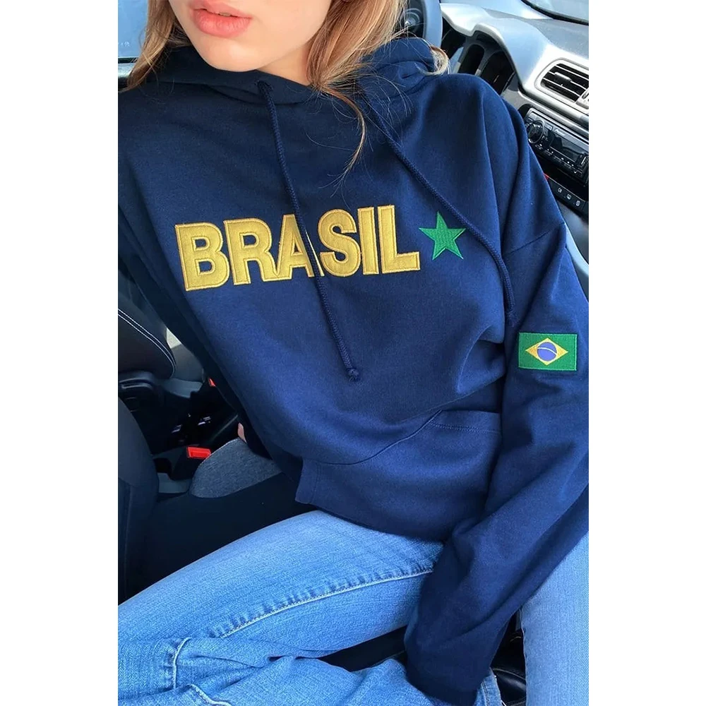 Big promotion traf stitch Brazil hoodie oversize sweatshirt Gothic hoodies for men and women in autumn and winter hooded street