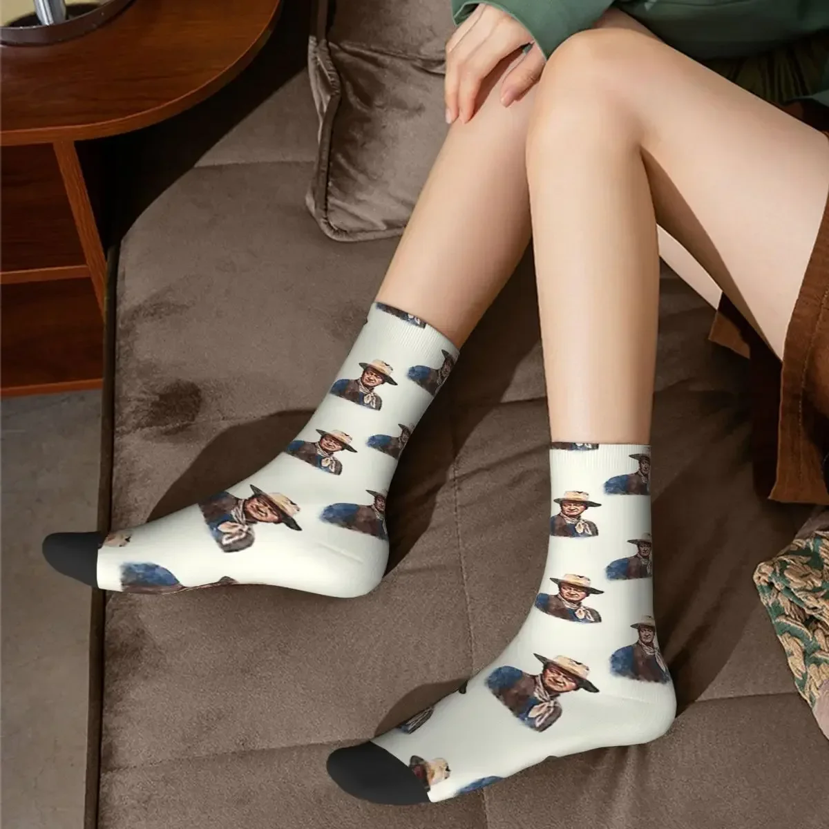 John Wayne "The Duke" - Watercolor Socks Harajuku Sweat Absorbing Stockings All Season Long Socks Accessories for Unisex Gifts