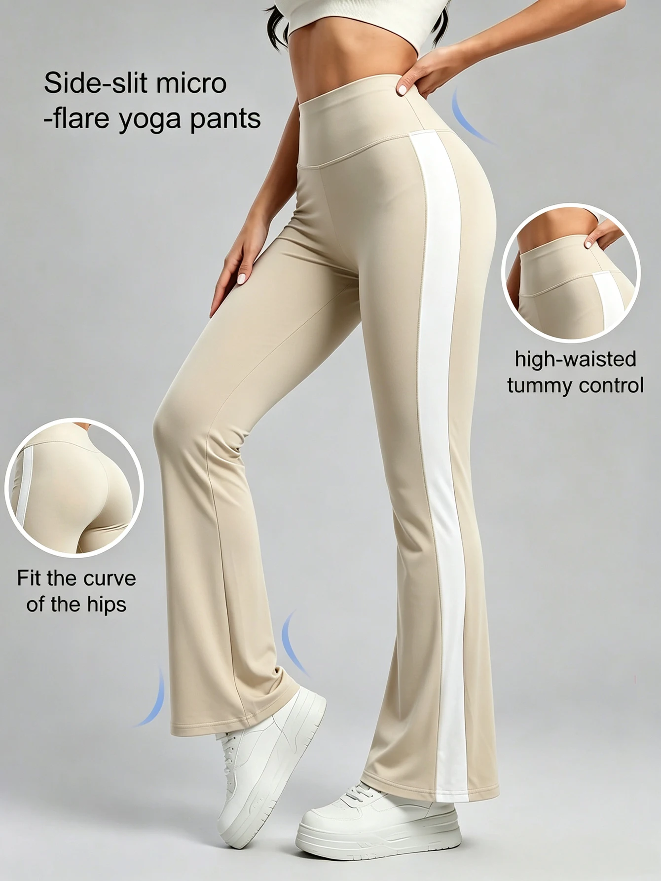Women's Yoga Flared Pants High Waisted and Hip Lifting Tight Pants Wide Leg Fitness Workout Leggings for Running Outdoor Sports
