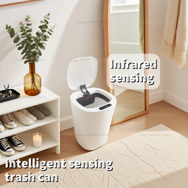 Smart Induction Trash Can Automatic Multi-Mode Flip Garbage Bin for Home Office Kitchen Bathroom Medical Waste Sorting
