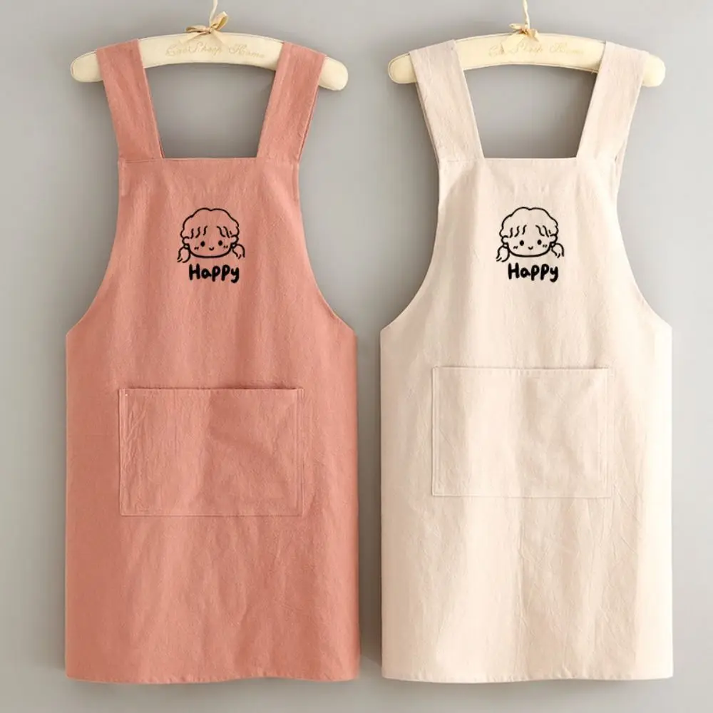 Simple Cotton Japanese Waist Aprons Breathable Home Cooking Cooking Smock Anti Dirty Kitchen Aprons Boys and Girls