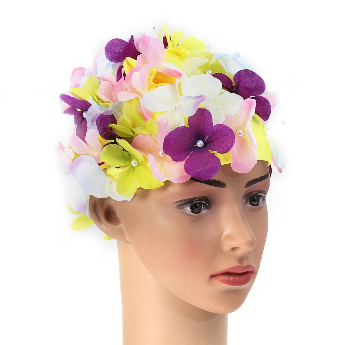 

Three Dimensional Petal Swim Cap Colorful Bathing Caps Breathable Cloth Women Swimming Hat Fashion Flower Design Anti Skid