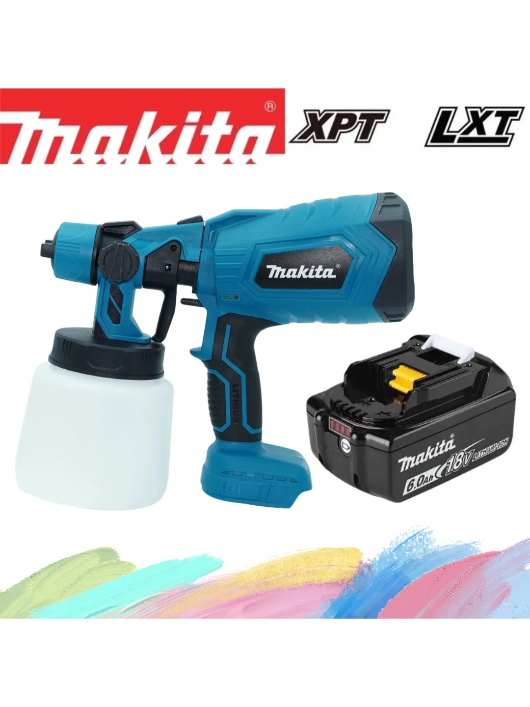 Makita Elektrisch Verfspuitpistool Voor BL1860 18V Batterij 1L Draadloze Draagbare Verfspuit Set Auto Meubels Spray Schilderen Tool - afbeelding 2
