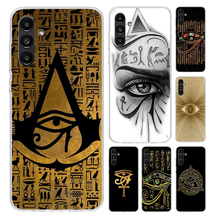 Sacred Eye of Horus Egypt Fresco Phone Case for Samsung Galaxy A15 A25 A35 A55 A14 A24 A34 A13 A53 A12 A52S A23 A33 A24 A34 A03S