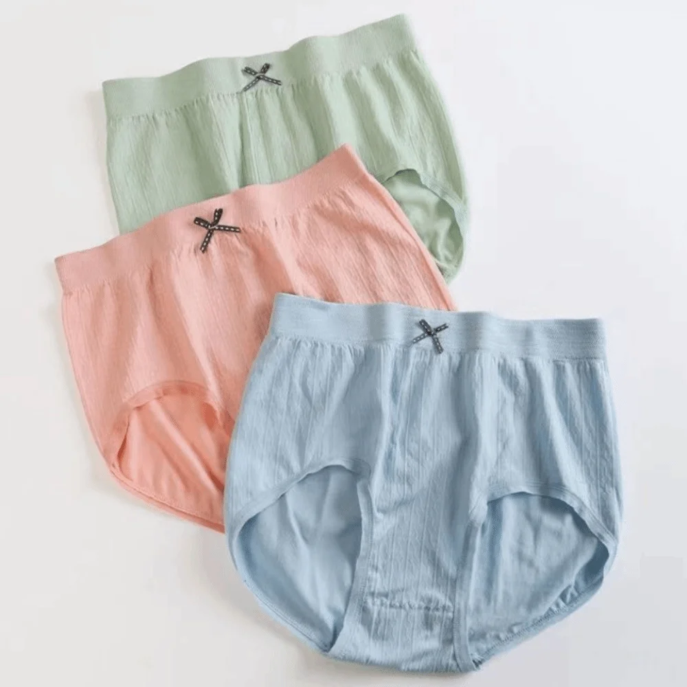 

5Pcs Simple Low Waist Women Panties Set Bowknot Underwear Ruffles Briefs Elastic Female Lingerie Bow Underpants Lady