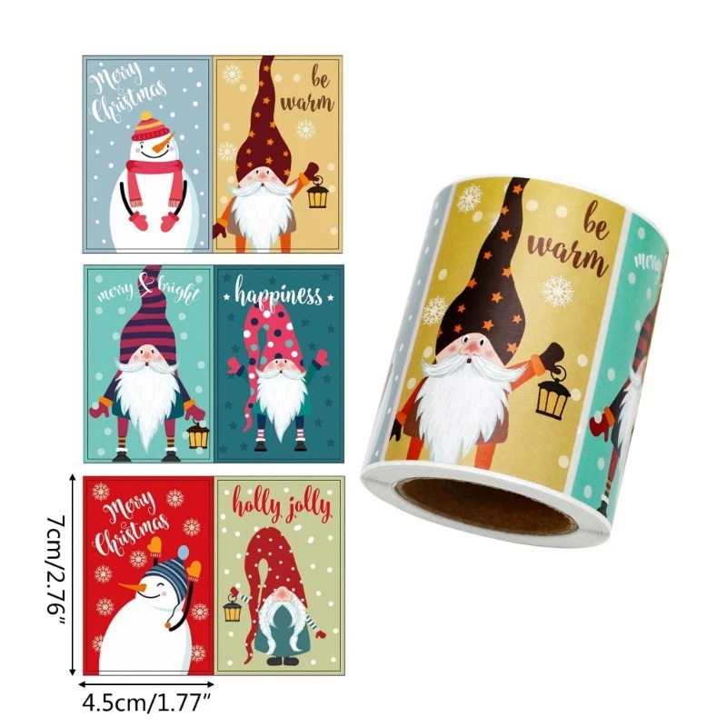 200x 산타 클로스 스티커 메리 크리스마스 라벨 스티커 접착 롤 스티커