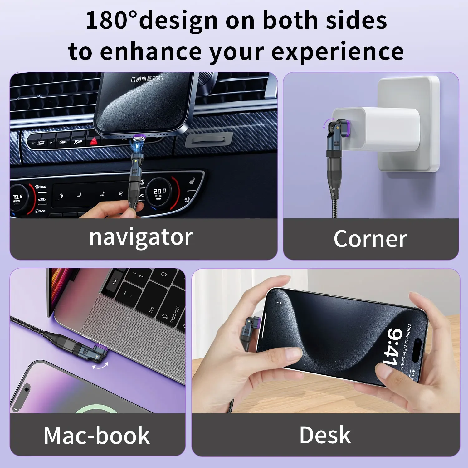 USLION 240 واط نوع C محول USB-C إلى نوع-C كابل شحن سريع المغناطيسي USB C أنثى محول لماك بوك آيفون 16 15 Xiaomi #6