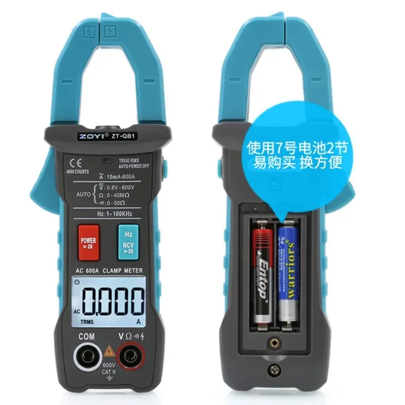 ZOYI ZT-QB1 Digital Smart Clamp Meter AC 600A Multimeter 4000 Counts True RMS Mini DC/AC Voltmeter Automatic Range