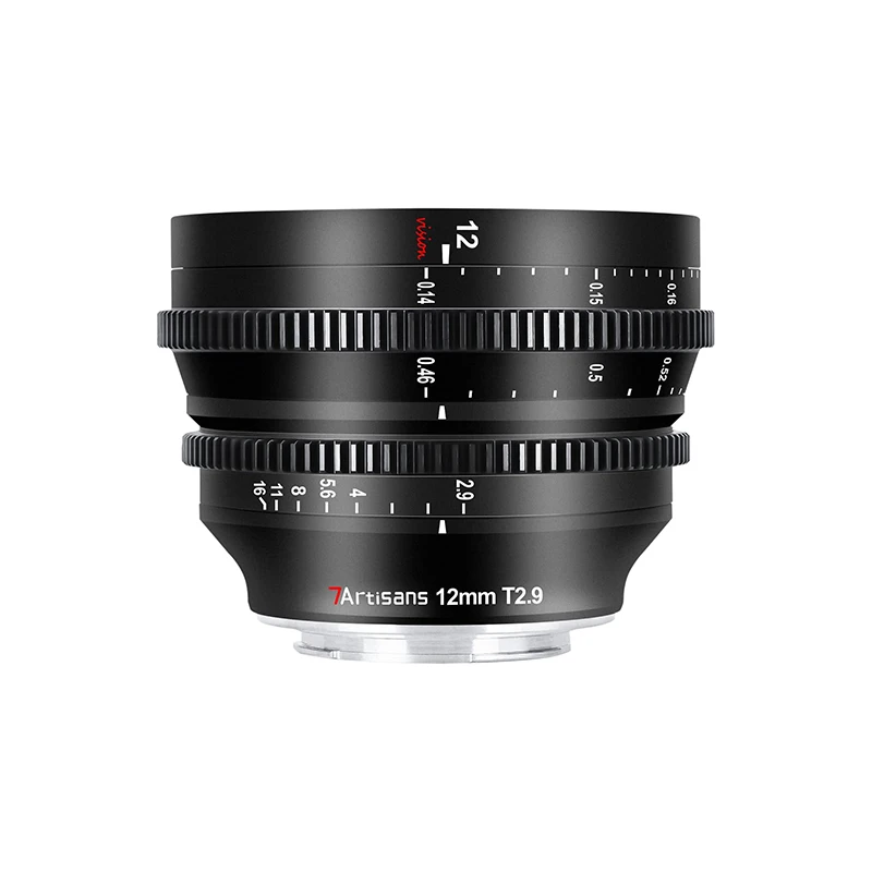 7artisans APS-C Frame 12mm T2.9 Ultra-wide Angle Large Aperture CF Cine Lens For Sony E Nikon Z Canon RF Sigma L M43 Mount