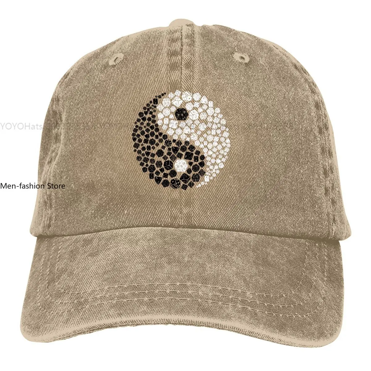 

DND Game Multicolor Hat Peaked Women's Cap Dice Yin Yang Personalized Visor Protection Hats