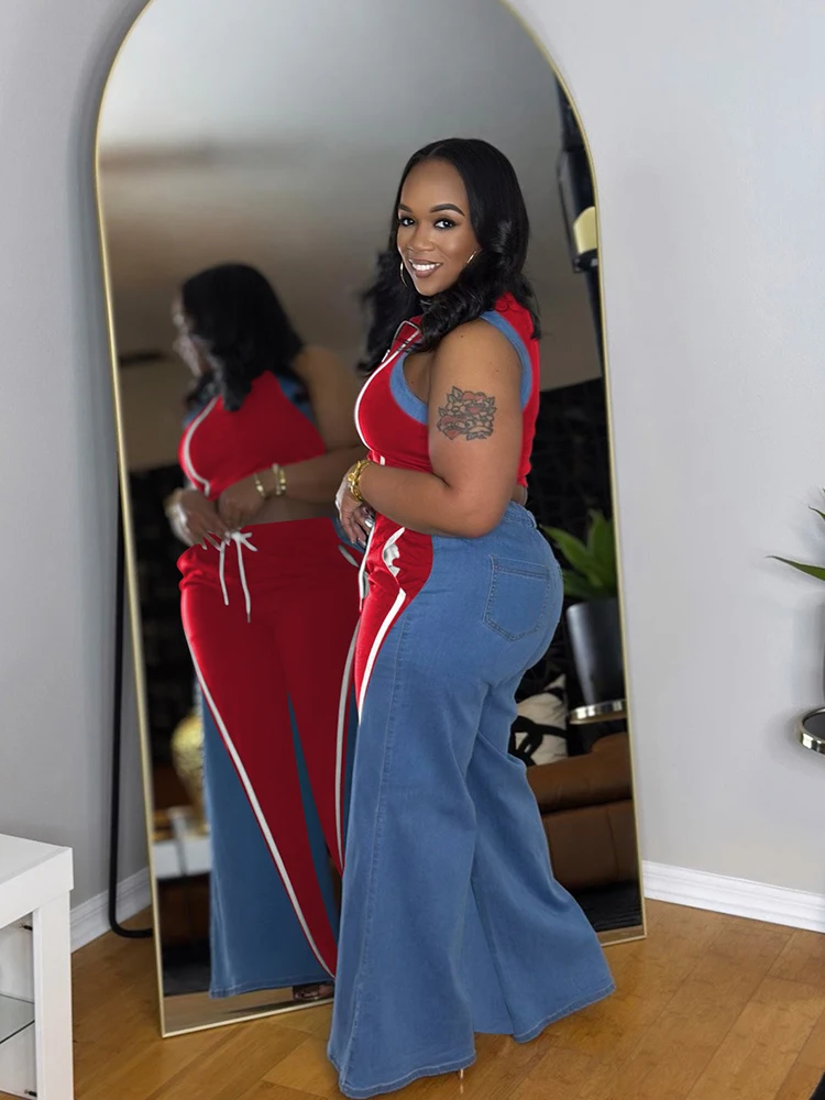 Mulheres elegantes calças e conjunto superior verão sem mangas colete e calças de perna larga casual conjuntos de duas peças roupas atacado dropshipping