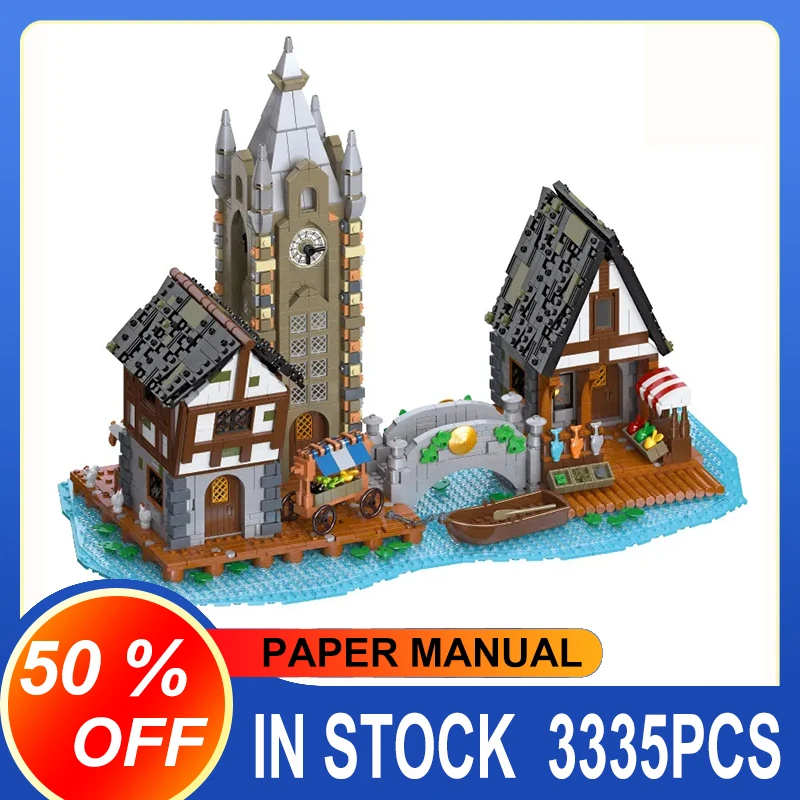 

Medieval Market MOC 89150 Streetview Buliding Bricks House Modular Architecture Model Blocks Toys Gifts For Adult Birthday