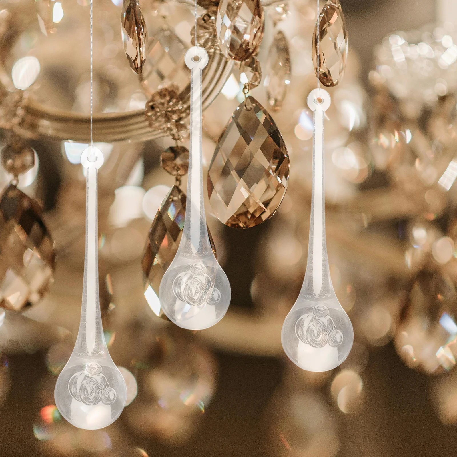 

10 шт., подвеска в виде капли воды, прозрачные хрустальные акриловые украшения, подвесные занавески, лампы, гайки, сделай сам, аксессуары для дома и сада