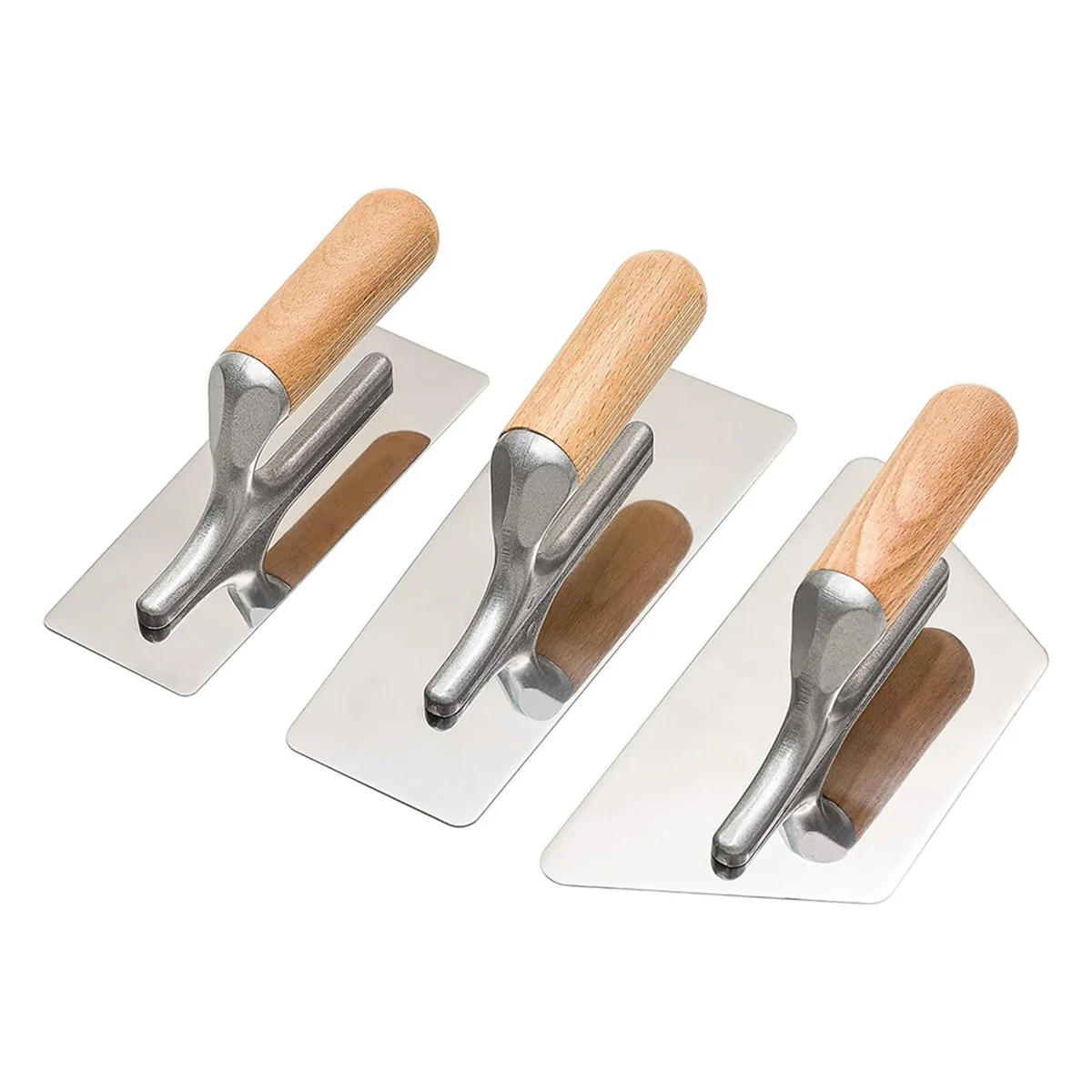 Polished Stainless Steel Venetian Plaster Trowel Set 3 PC Paint Plastering Finishing Hand Tools