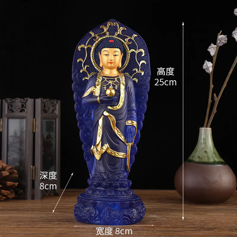 Medicine Buddha Water Glazed Rudraksha Gold Foil Crafts Ornament Offering Buddha Statue