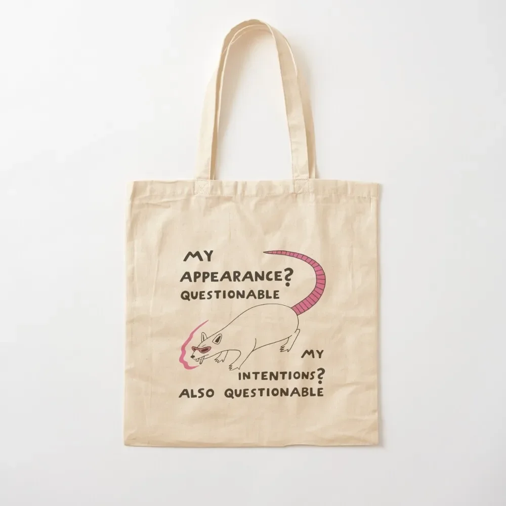 my appearance? questionable. my intentions? also questionable. Tote Bag shopping bag custom canvas bag Canvas stote