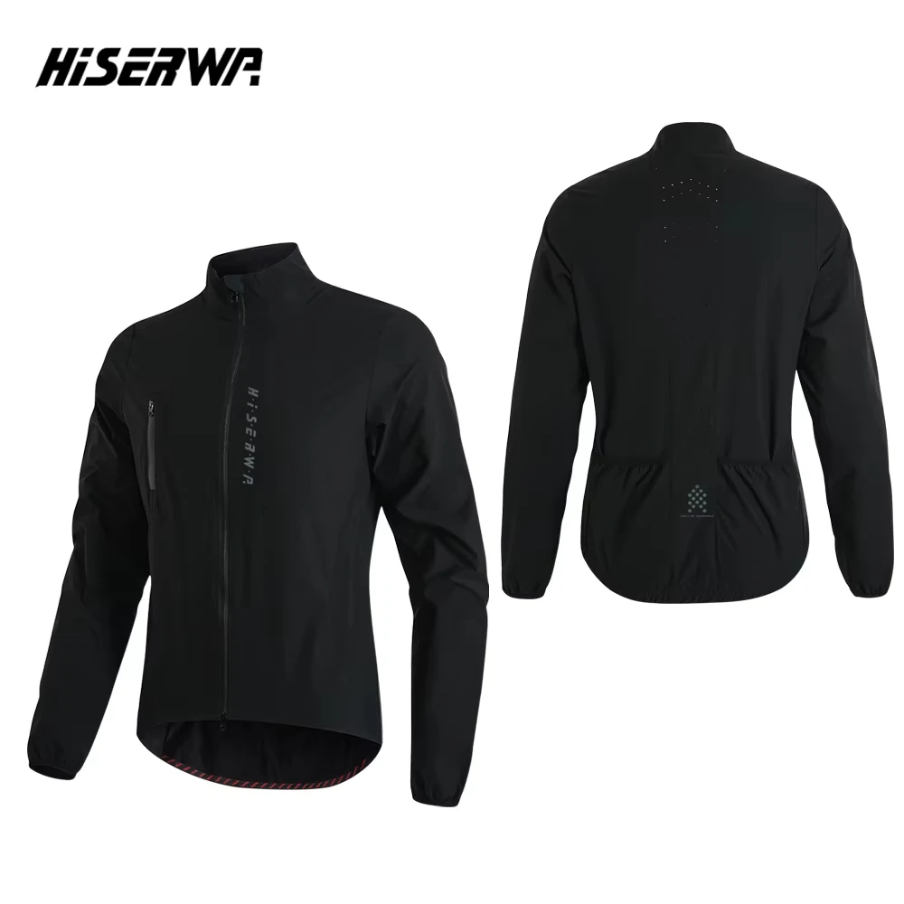 HISERWA NEW Men Cycling Jacket Windbreaker Waterproof Quick Dry Bicycle Clothing Breathable Mesh Back MTB Road Bike Jacket