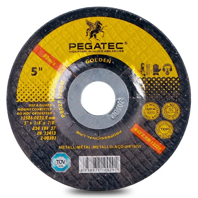 CHINA Power Tools Angle Grinding Wheels For STEEL 125x6x22mm PEGATEC