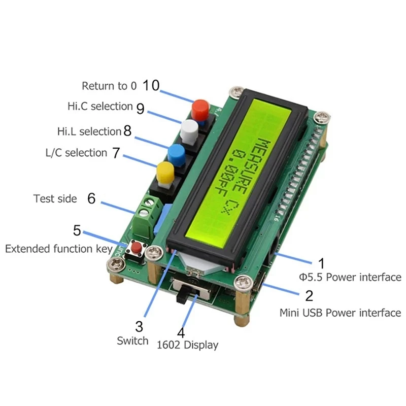 Digital Capacitor Meter Inductance Capacitance L/C Meter LCD Capacitance Meter Tester Mini USB Interface With USB Cable