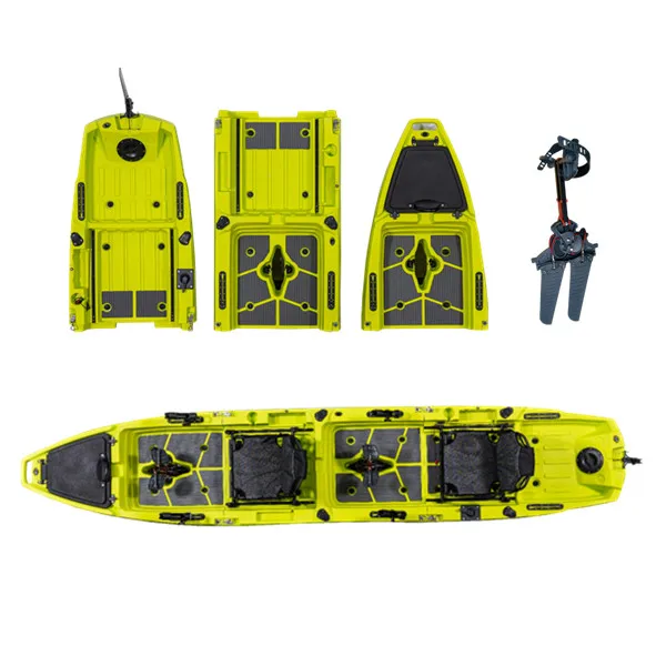 14FT Double Seat Unique Fin Pedal Professional Fishing Kayak With Luxurious Accessory